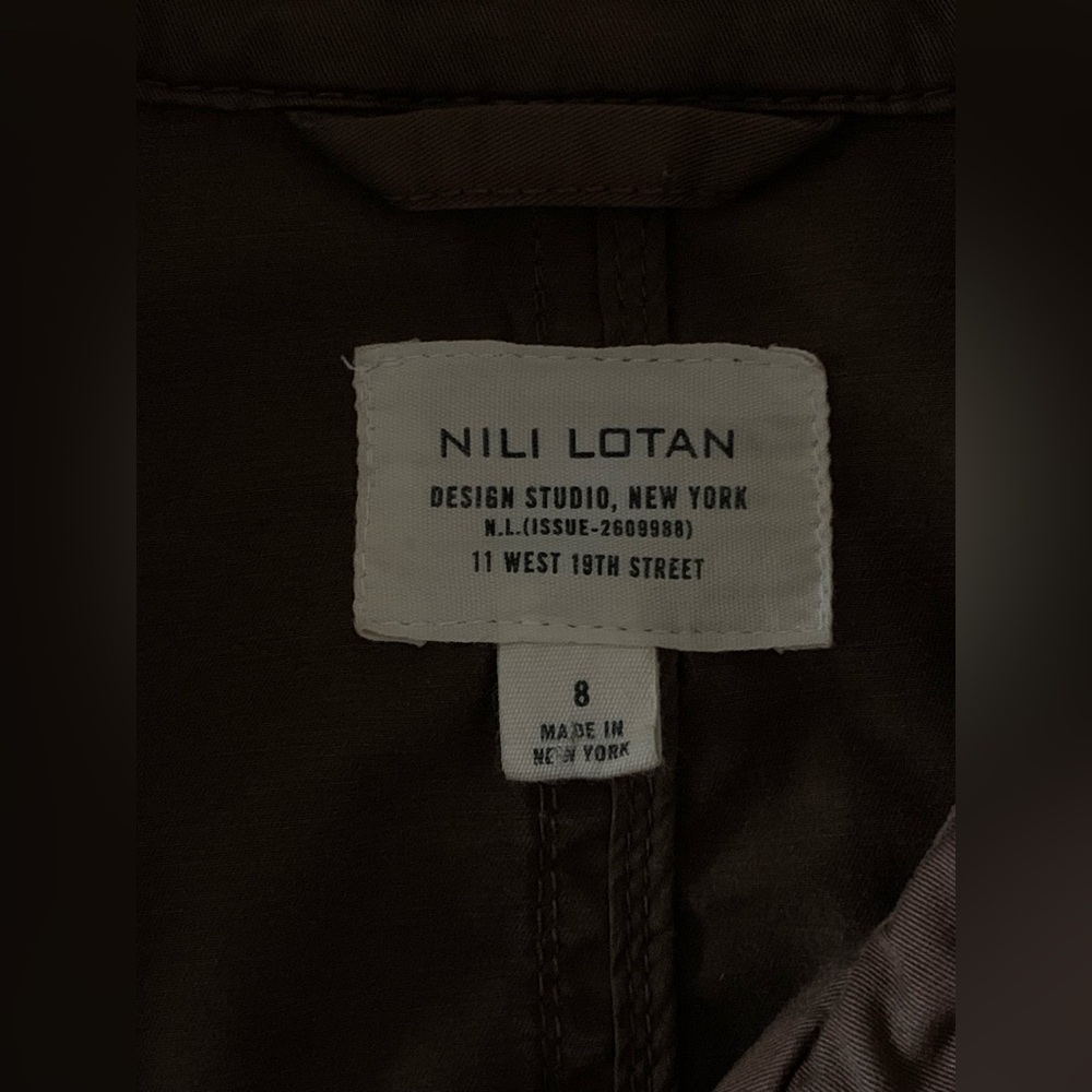 Nili Lotan Brown Double-Breasted Trench Coat - Picture 11 of 14